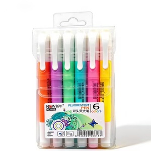 Marcadores Resaltadores Versátiles de 6 Colores con Punta Biselada y Redonda para la Escuela y Oficina - Product Image 6