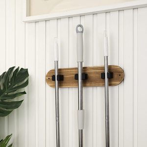 Support mural en bois brûlé rustique et en métal pour outils de jardin, <span class=keywords><strong>balai</strong></span>, serpillière, <span class=keywords><strong>porte</strong></span>-<span class=keywords><strong>balai</strong></span>, rangement pour garage, placard - Product Image 3