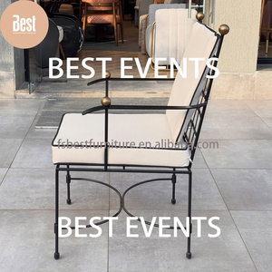 Chaise <span class=keywords><strong>de</strong></span> <span class=keywords><strong>jardin</strong></span> industrielle moderne en <span class=keywords><strong>fer</strong></span>, mobilier d'extérieur pour terrasse, idéal pour hôtels, entrepôts, cours, balcons et projets commerciaux - Product Image 3