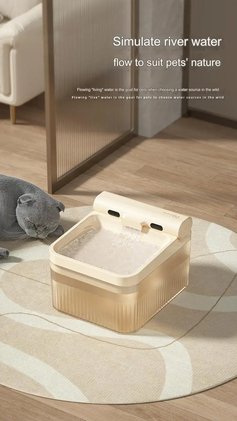 Fontaine à eau automatique en plastique en acier inoxydable pour chat et chien