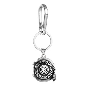 yunnique Nordic Rune <b>Keychain</b> Stainless Steel Metal Pendant With Leather Cord Carabiner Durable Key Chain Accessory - Product Image 5