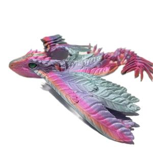 Premium Quality Flying Dragon 3d Printed Dragon PLA Colourful Feather Custom 3D Printing Service Home Decor Art Sculpture - Product Image 3