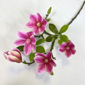 Alta calidad estilo moderno naturaleza flor artificial nueva Rama corta 3D 5 cabezas <span class=keywords><strong>Yulan</strong></span> <span class=keywords><strong>Magnolia</strong></span> - Product Image 2