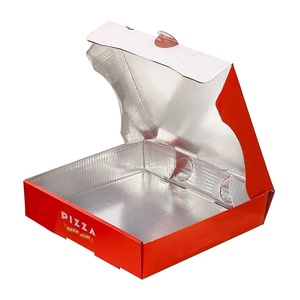 PM Corrugado Diseño personalizado Caja de pizza plateada Slice Foil Dentro de cajas de pizza Embalaje Cartón Forro de aluminio con agujeros de vapor - Product Image 1