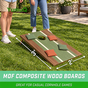 YumuQ Ensemble <span class=keywords><strong>de</strong></span> Cornhole Portable en Contreplaqué, Planches Pliantes avec 8 Sacs <span class=keywords><strong>de</strong></span> Haricots pour le Camping, la Plage et les <span class=keywords><strong>Jeux</strong></span> <span class=keywords><strong>de</strong></span> Jardin - Product Image 2