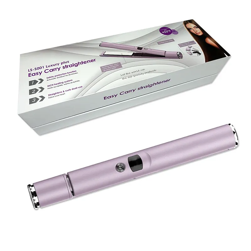 Titanium Irons Detachable Power Cord Hair Straightener 2 1 Mini Portable Flat Iron