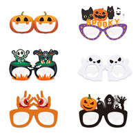 Lunettes en papier jetables écologiques pour fête d'Halloween, accessoires photo sur le thème de la citrouille et des fantômes, avec couleurs et formes personnalisables