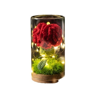 Productos de Girasol Tejidos a Mano Personalizados, Flor Eterna, Luz Nocturna, Decoración de Escritorio, Cubierta Antipolvo, Botella Decorativa, Regalo - Product Image 5