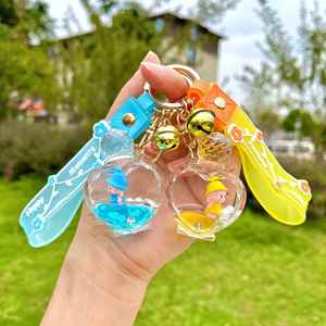 2025 Acrylic Liquid Keychain <b>Floating</b> Quicksand Perfume Bottle, Heart Drift Bottle Pendant for Girls Cute Gift - Product Image 4