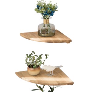 Wooden Fan Shaped Wall <b>Shelf</b> Corner Storage <b>Rack</b> For Plants And Decor Wall Mounted Multipurpose Home Use - Product Image 1