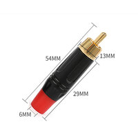 Connecteurs RCA audio, adaptateur de câble coaxial, prise jack audio, connecteur mâle doré sans soudure pour haut-parleur