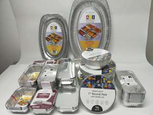 To Go Containers with Plastic Lids Aluminum Foil <strong>Disposable</strong> Food Grade Plates &amp; <strong>Trays</strong> 200ml/150ml PET Plastic Lid Oven Safe - Product Image 6