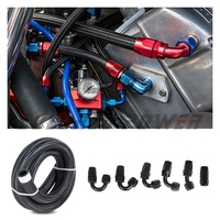 Kit de Tuyaux de Carburant Tressés Haute Performance AN8 avec Embouts Pivotants CPE, Longueur Personnalisée, pour Pièces Automobiles, Droit, 45°, 90°