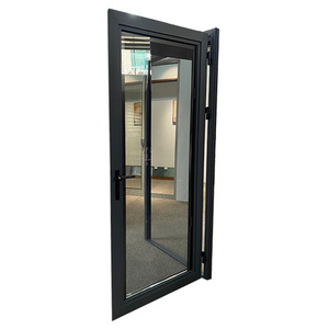Porte pivotante double verre en aluminium intégré, stores ajourés, pour bureau, 2 pièces - Product Image 2