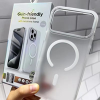 Étui de téléphone magnétique robuste en TPU+PC avec protection d'objectif métallique et finition mate effet givré, design de luxe, emballé, pour iPhone 17 Pro Max