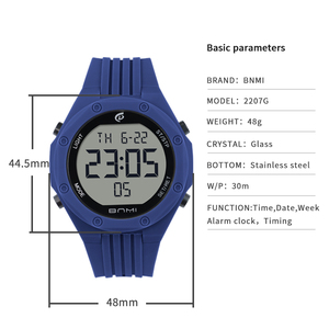 Chronograph kinh doanh kỹ thuật số xem không thấm nước 3BAR lặn thể thao Luminous <span class=keywords><strong>LCD</strong></span> Unisex - Product Image 4