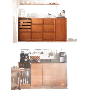 Solid Wood Low Cabinet Oak 900mm Above Moisture Proof Mildew Proof Easy Installation <b>Sideboard</b> For Dining Room - Product Image 5