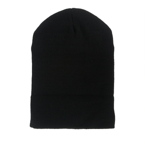 Đen Chặt Chẽ Đan Hai Lớp 3M Thinsulate Nhiệt Beanie Với Gấp Vành - Product Image 4