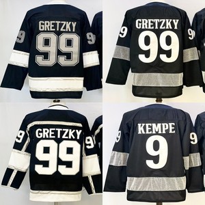 Maglie da Hockey Cucite per Uomo 11 Anze Kopitar 9 Adrian Kempe 99 Wayne Gretzky 22 Kevin Fiala 8 Doughty - Product Image 1