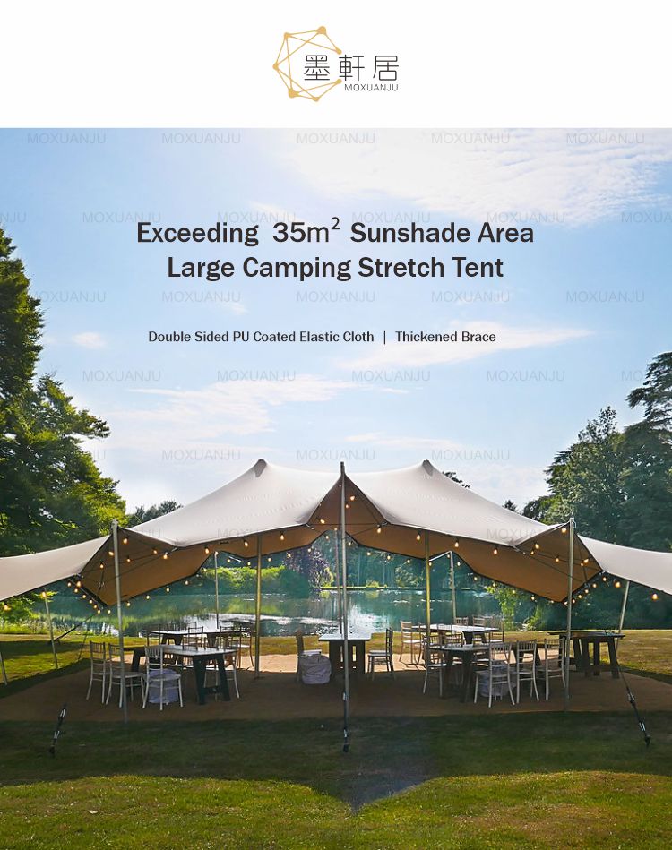 Large Holes Fabric Festival Wedding Event Stretch Tent For 300 Seater