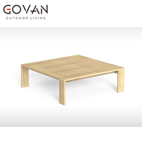 Table basse carrée en teck massif, style minimaliste moderne, pour terrasse extérieure, jardin, salon de jardin, balcon, décoration
