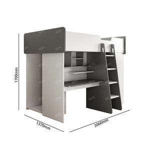 Q & N Ensemble <span class=keywords><strong>de</strong></span> lits jumeaux superposés modernes Meubles en bois massif <span class=keywords><strong>de</strong></span> haute qualité pour chambre d'enfant Armoire peu encombrante pour l'école - Product Image 3
