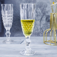 Gobelet en verre sodocalcique transparent très populaire, coupe à vin classique à pied pour eau, jus, champagne, usage quotidien
