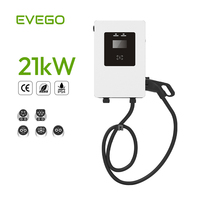 EVEGO ISO15118 Cargador de Vehículos Eléctricos de Nivel 2 de CC de 21 kW con una Sola Pistola, OCPP 2.0.1, CCS2/CCS1, Montado en Pared, Estación de Carga para Vehículos de Nueva Energía