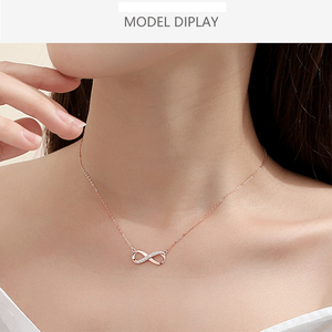 925 in argento Sterling Infinity collana pendente per le donne classico amore <span class=keywords><strong>cuore</strong></span> <span class=keywords><strong>con</strong></span> diamanti di alta gioielleria e catena a maglie - Product Image 5