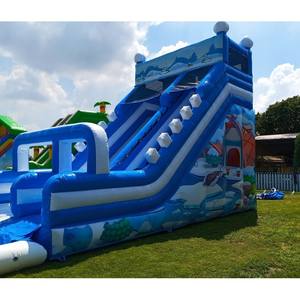 Toboggan gonflable d'hiver bleu et blanc avec <span class=keywords><strong>piscine</strong></span> scellée, 10x4.2x6m Équipement de jeu gonflable commercial - Product Image 2