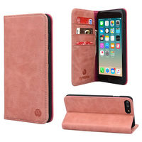 Casing Ponsel Kulit Asli Buatan Tangan Dapat Dilepas Lipat Mewah Warna Pink untuk Aquos Zero 6 Logo Kustom Label Kartu Emas Timbul