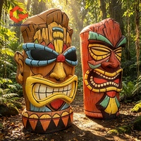 Tótem Inflable Colorido, Pilar Tradicional Inflable Tipo Tiki para Decoración y Publicidad de Eventos