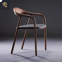 Nouveau design de meubles nordiques en noyer noir chaise de salle à manger simple chez l'habitant fauteuil de loisirs de luxe