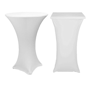 Funda Redonda de Spandex para Mesa de Cóctel con Tamaño Personalizado y Tela Elástica Lavable para Suministro Mayorista de Muebles para Eventos - Product Image 1