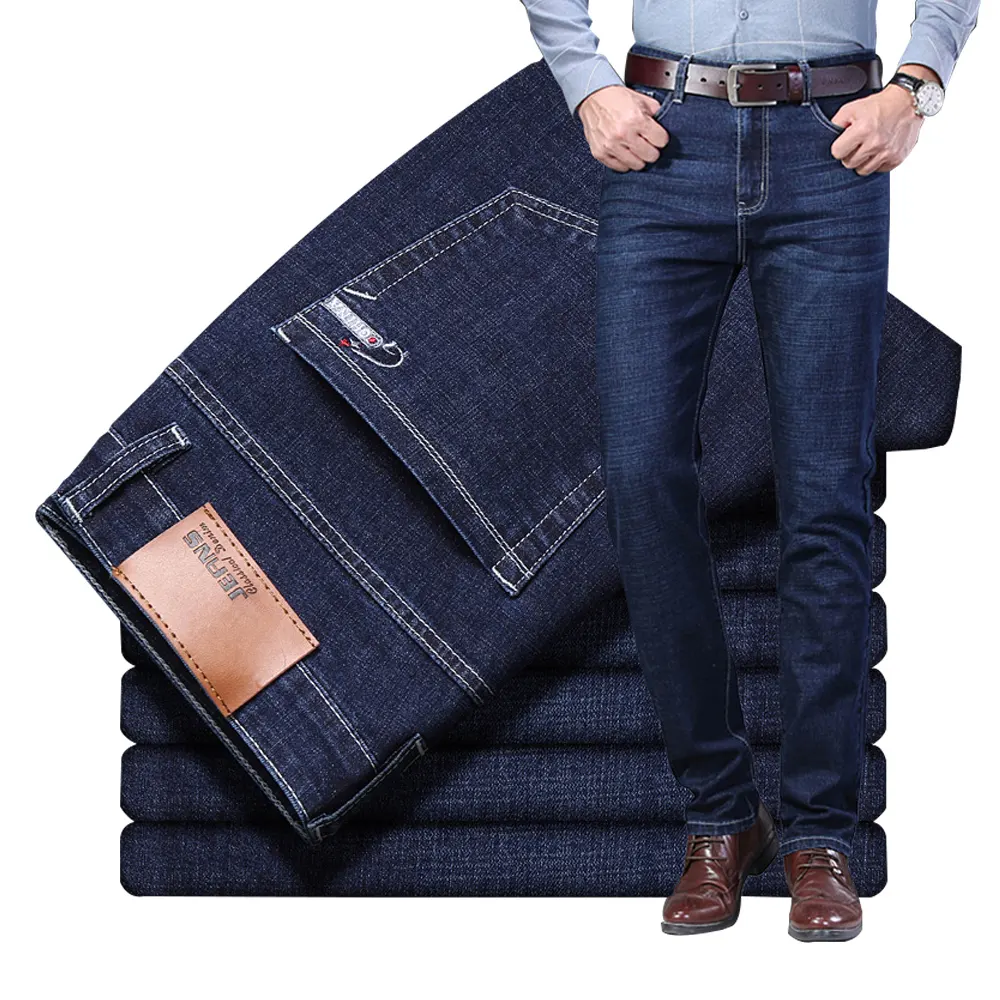 2020 wholesales mens stylish business denim jeans blue cotton pants for men