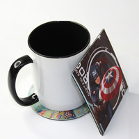 Sous-verres de tasse en cuir d'unité centrale de forme carrée de caboteur de tasse de sublimation de prix usine
