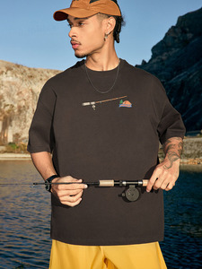 Camiseta de espuma estampada 2026, nuevo producto, 265G, de algodón puro, de manga corta, holgada, de marca de moda, de alto gramaje. - Product Image 1