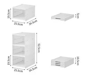 Choice Fun Installation Free Multi-layers Shoes Organizer Box Transparent White Foldable High Quality Shoe Storage Box