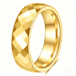 Anillo de Acero Inoxidable Poligonal Facetado de 4mm 6mm con Diseño Geométrico para Mujer, Joyería de Compromiso - Product Image 5