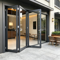 Porte intérieure pliante en aluminium anti-poussière HUACAI, porte de séparation flexible pour hall d'entrée moderne.