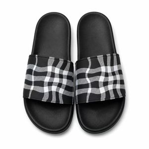 Plaid Pattern Breathable Outdoor <b>Slides</b> Ready to Ship in Stock Black White Sandals Anti-slip Summer Beach for Wholesale - Product Image 1