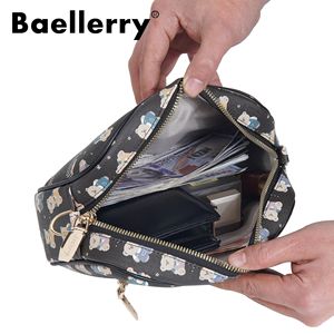 Bolso Bandolera Mini para Mujer Baellerry de 7 Pulgadas, Negro, con Estampado de Oso de Dibujos Animados, Cierre de Cremallera, Resistente al Agua, para Uso Diario - Product Image 2