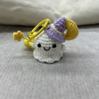 Mini porte-clés fantôme au crochet fait main, ornements tissés à la main pour Halloween, cadeaux au crochet, cadeau tricoté pour Halloween