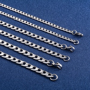 Fashion Stainless Steel Geometric Classic Link Cut Cuban Miami <b>Chain</b> Necklace Men Women <b>Silver</b> Color Neck Choker Jewelry - Product Image 3