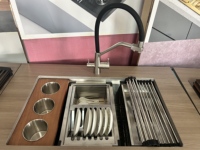 Robinet de cuisine de luxe filtrant, rotation à 360 degrés, extractible, à poser sur comptoir, avec cartouche céramique, finition chromée, pour évier familial et salle de bain d'hôtel