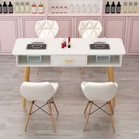 Meubles de manucure professionnels, tables de salon de manucure utilisées, style bois blanc, moderne, simple, ensemble table et chaise de manucure