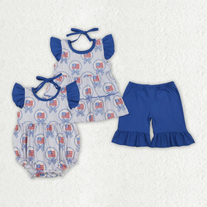 Conjuntos de ropa corta para bebés y niñas de manga corta You are My Sunshine Top - Product Image 2