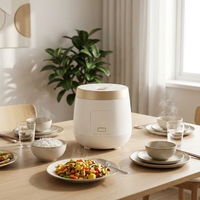 Cuisinière à riz portable multifonctionnelle intelligente coréenne avec cuve antiadhésive, capacité de 2 L, pour usage domestique