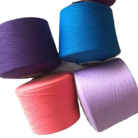 GRS certified 100% polyester spun yarn with high tenacity for circular machine