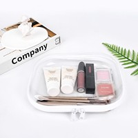 3PCS Pochettes transparentes à fermeture éclair côté dur en plastique à fermeture éclair Trousse à crayons Ensemble portable de rangement de voyage Organisateur Bins